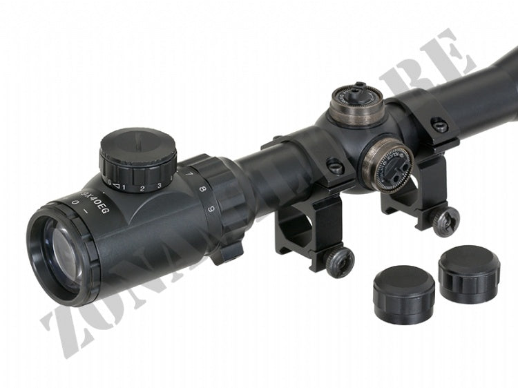 Ottica 3-9X40E Rifle Scope Con Anelli Black 8Fields