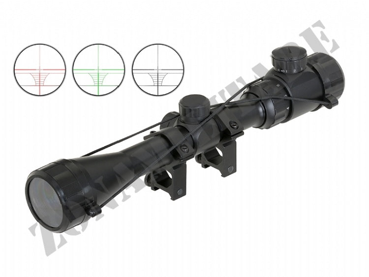 Ottica 3-9X40E Rifle Scope Con Anelli Black 8Fields