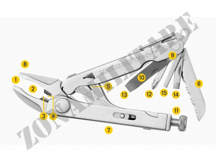 Multifunzione Crunch Leatherman 15 Utensili