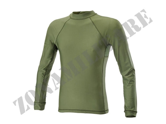 T-Shirt Long Sleeves Lycra And Mesh Defcon 5 Od Green