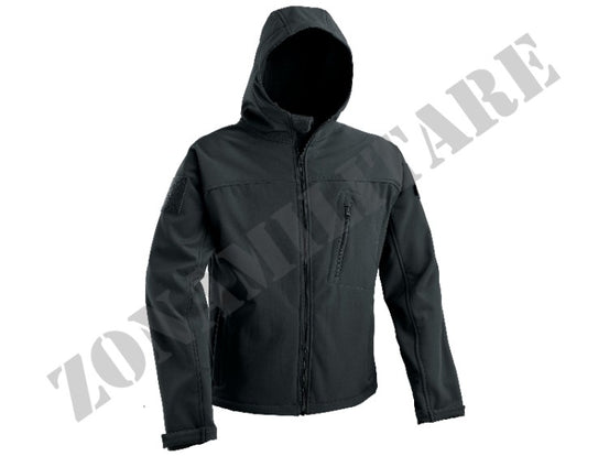 Giacca Softshell With Fixed Hood Nero Defcon 5