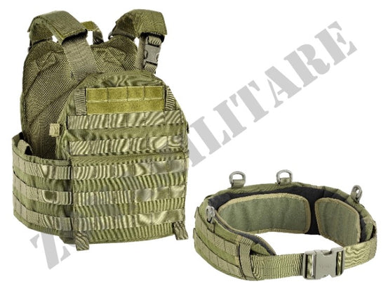 Tattico Vest Carrier Defcon 5 With Belt 1000 Verde Od