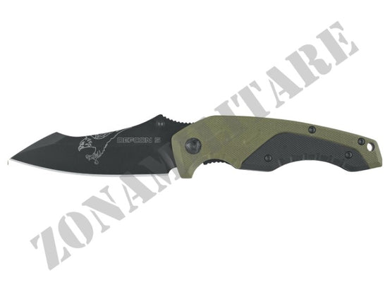 Coltello Tactical Folding Knife Green Kilo Defcon 5