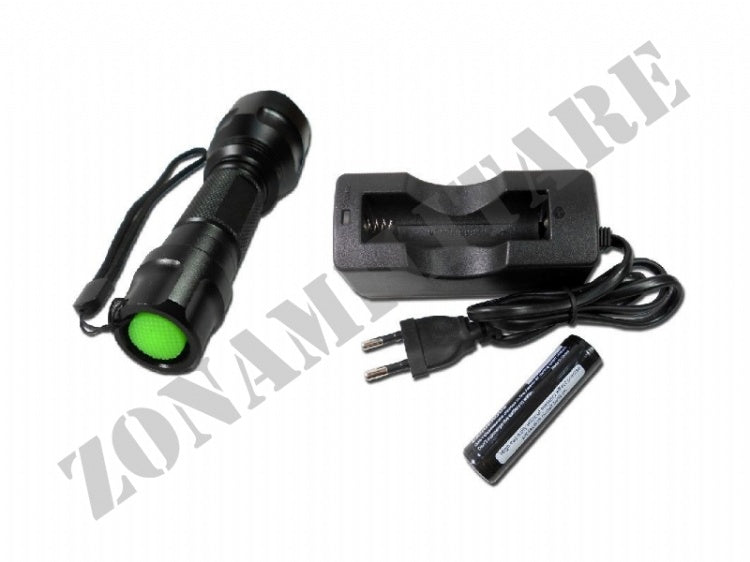 Torcia Hunterseye 250 Lumens Con Batteria/Carica Batteria