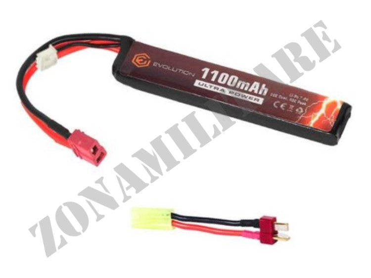 Batteria Lipo Stick Type 7,4V 1100Mah 20/40C+ T-Plug Adapter evolution