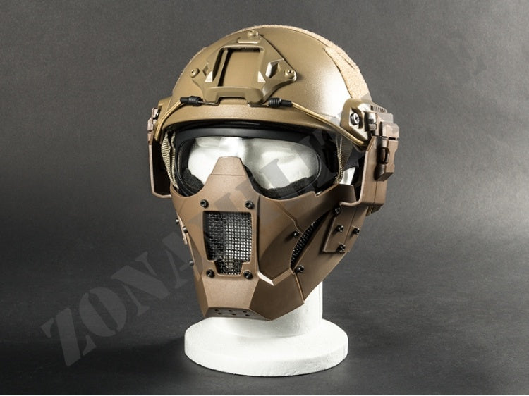 Evolution Iron Mask Double Belt + Fast Helmet Mount Tan