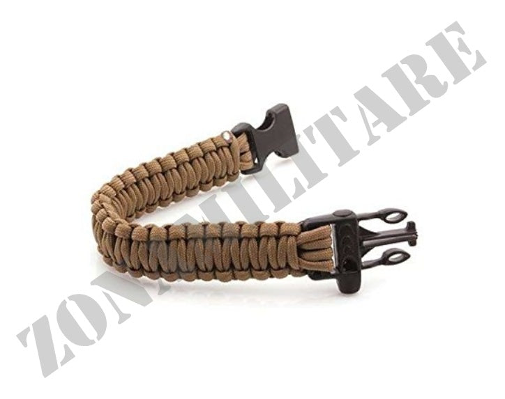 Braccialetto Paracord Survival 3 In 1 Coyote Black Frog Industries