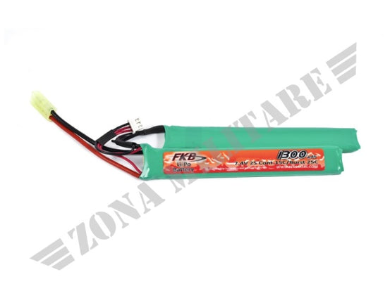 Batteria Lipo 7,4V 1300Mah 15C Double Fkb