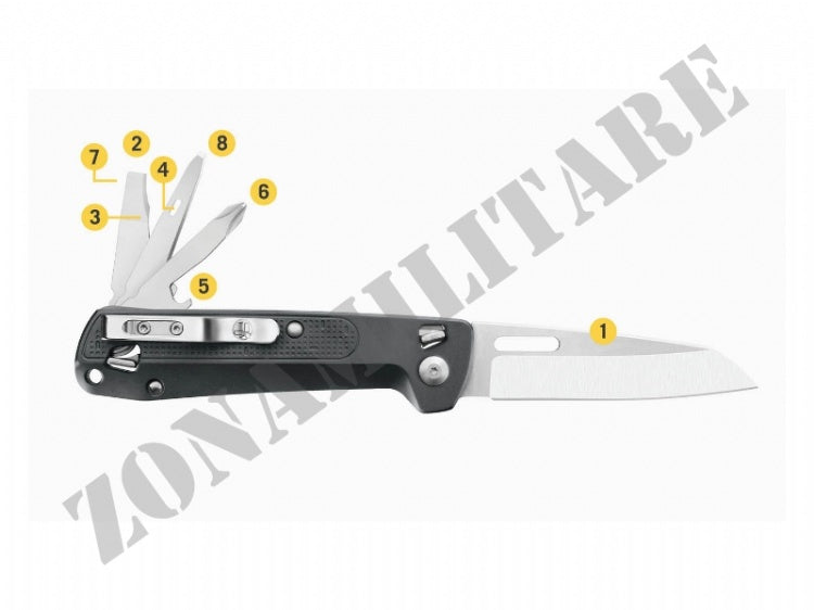 Multifunzione Free K2 Navy Leatherman 8 Utensili