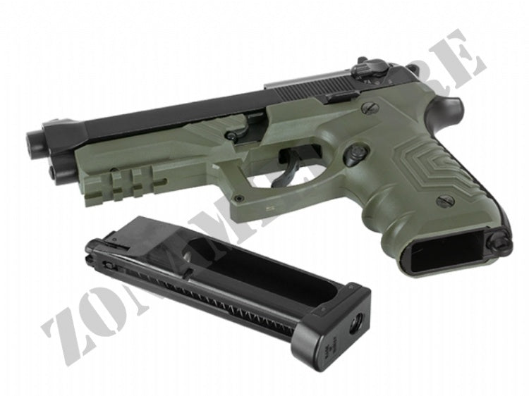 Pistola Hg-173 Full Auto Co2 Metal Colore Od Green Hfc