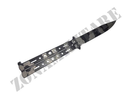 Coltello A Farfalla Jkr Metallo Urban Version Black&Gray