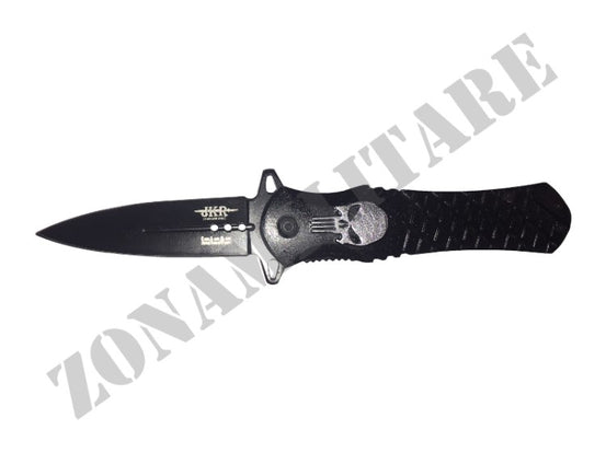 Coltello Jkr Punisher Black & Silver Lama Punta