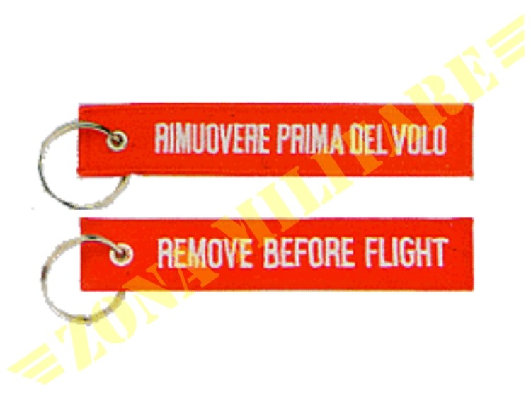 Portachiavi Remove Before Flight Fondo Rosso