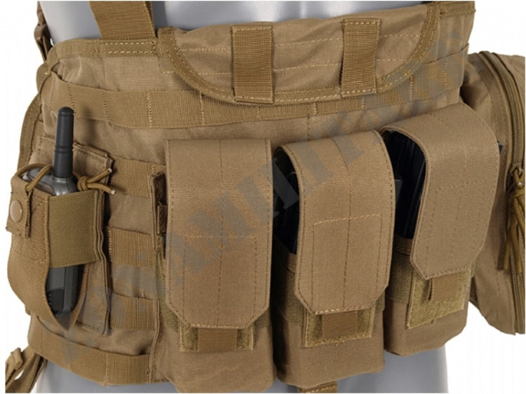 Tattico Force Recon Chest Harness Coyote 8 Fields