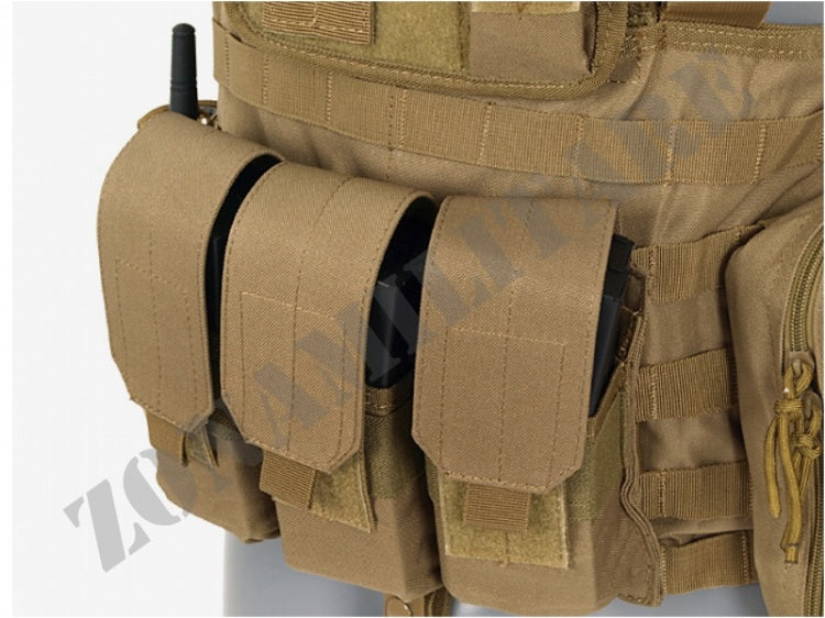 Tattico Force Recon Chest Harness Coyote 8 Fields