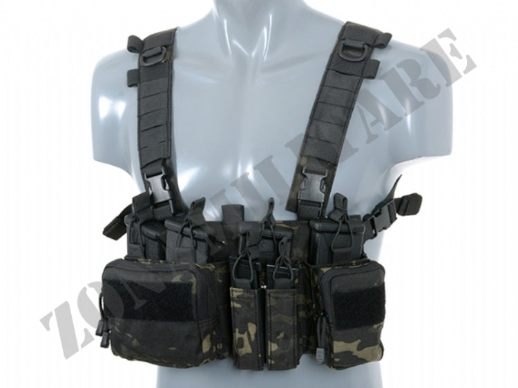 Tattico Buckle Up Recce Sniper Chest Rig Multicam Black 8 Fields