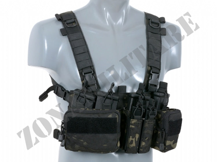 Tattico Buckle Up Recce Sniper Chest Rig Multicam Black 8 Fields