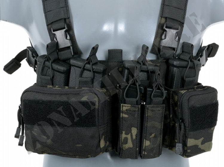 Tattico Buckle Up Recce Sniper Chest Rig Multicam Black 8 Fields