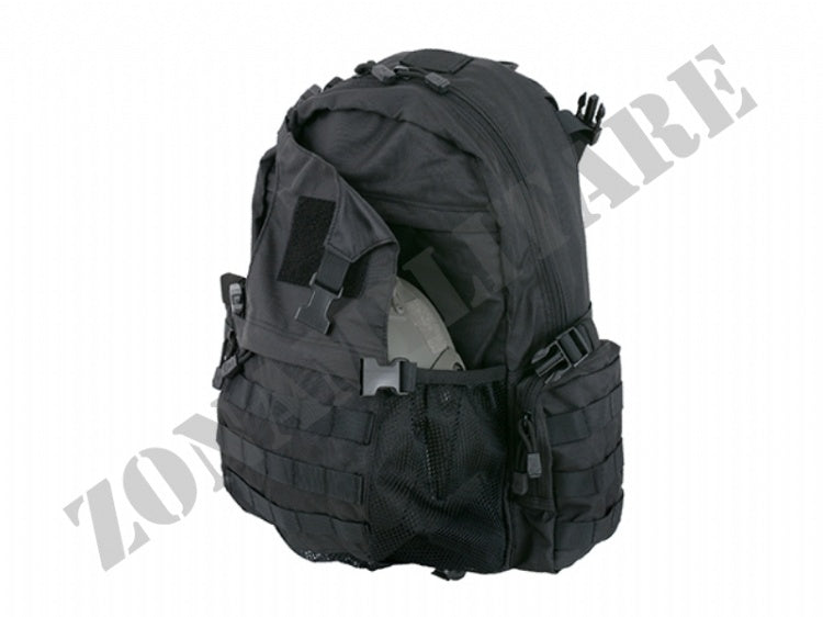 Zaino Tattico 20 Litri Con Tasca Porta Casco 8 Fields Nero