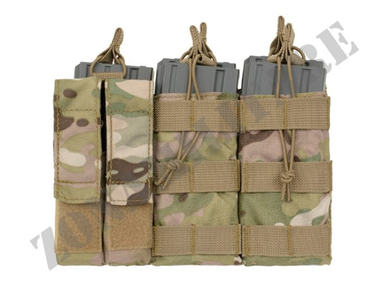 Triple 5.56 Mag/Pistol Pouch Panel Multicam Color 8 Fields