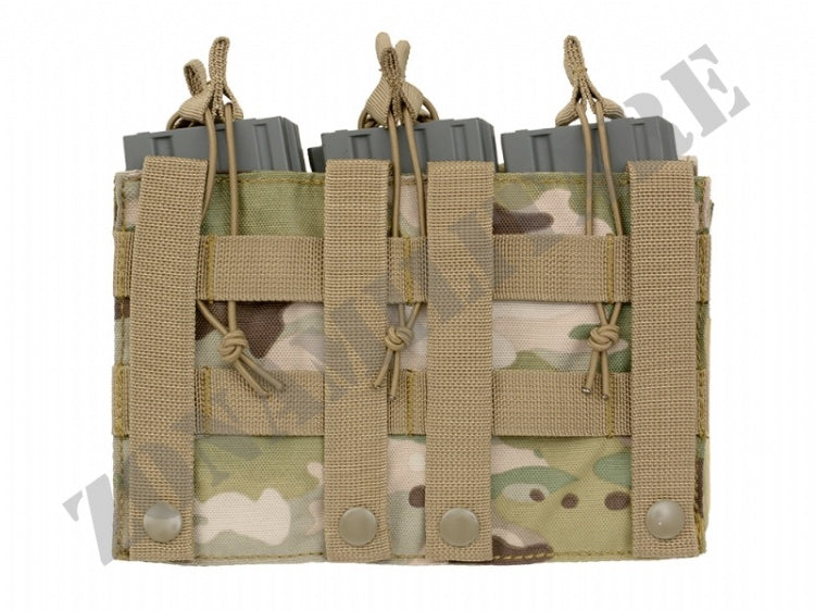 Triple 5.56 Mag/Pistol Pouch Panel Multicam Color 8 Fields