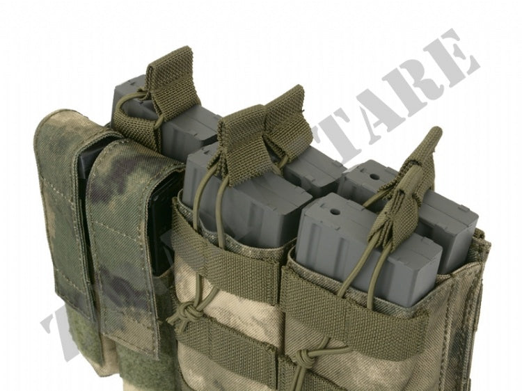 Triple 5.56 Mag/Pistol Pouch Panel Foliage Green Color 8 Fields