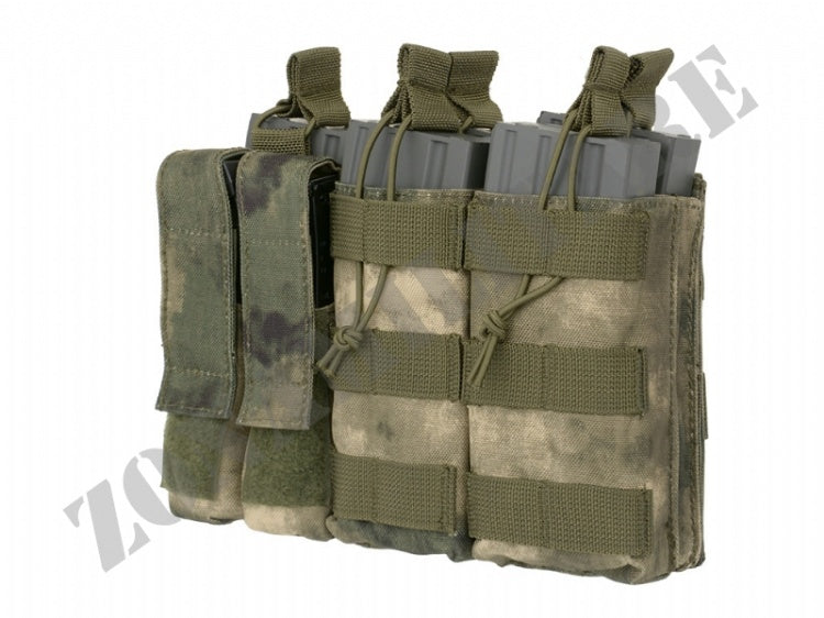 Triple 5.56 Mag/Pistol Pouch Panel Foliage Green Color 8 Fields