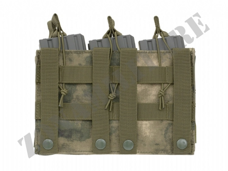 Triple 5.56 Mag/Pistol Pouch Panel Foliage Green Color 8 Fields