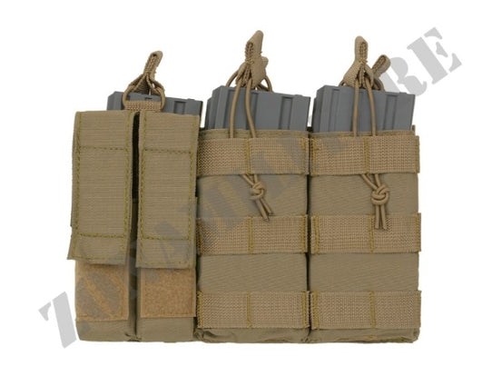 Triple 5.56 Mag/Pistol Pouch Panel Coyote Color 8 Fields