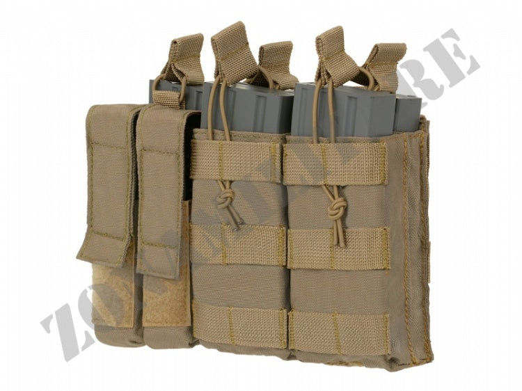 Triple 5.56 Mag/Pistol Pouch Panel Coyote Color 8 Fields