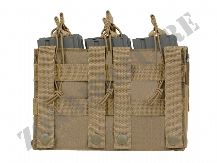 Triple 5.56 Mag/Pistol Pouch Panel Coyote Color 8 Fields