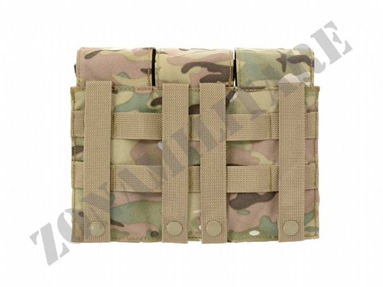 Porta Caricatori Tripla 5.56 Con Porta Cal.12 Multicam 8 Fields