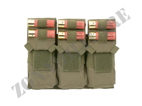 Porta Caricatori Tripla 5.56 Con Porta Cal.12 Od Green 8 Fields