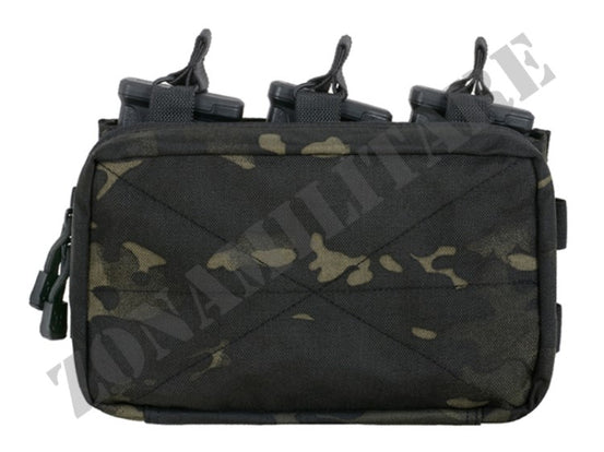 Molle Triple Rifle Mag/Gp Pouch Multicam Black 8 Fields