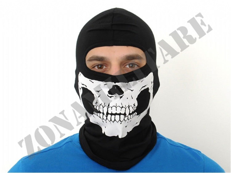 Balaclava Type A Skull Black Color 8 Fields