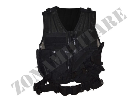 Tattico Patton Completo Di Buffetteria Nero Cordura