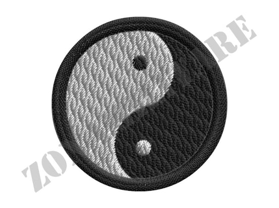 Patch Ricamata In E Yang Con Velcro