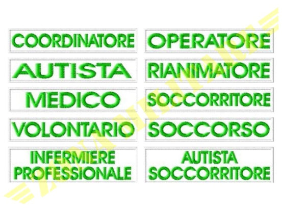 Patch Professionale Con Velcro Ricamo Verde