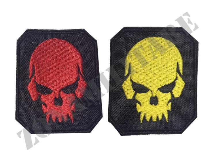 Patch Ricamata Teschio Vampiro Completa Di Velcro