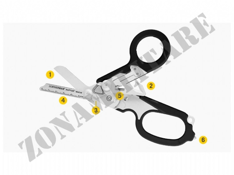 Forbici Raptor Black Leatherman 6 Utensili