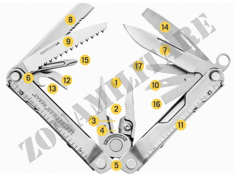 Multifunzione Rebar Steel Leatherman 17 Utensili