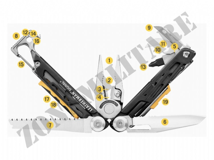 Multifunzione Signal Black Leatherman 19 Utensili