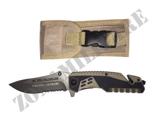 Coltello Hastatus Virginia Extreme Tan E Nero Con Fodero