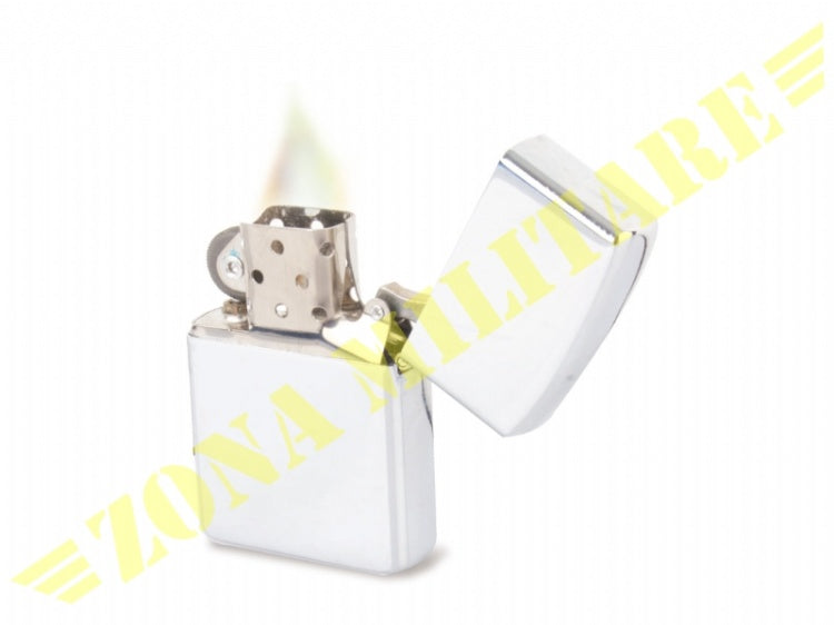 Accendino Tipo Zippo In Metallo Satinato