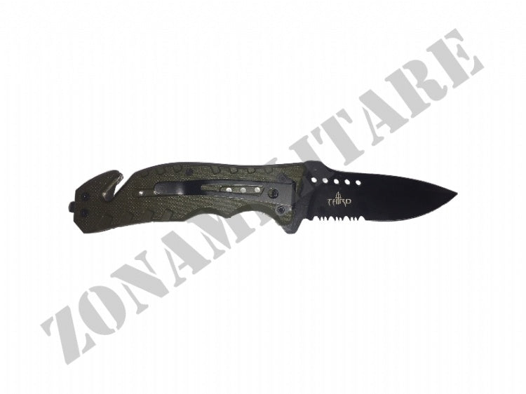 Coltello Crossnar Army Od Green Con Taglia Cinghia E Punteruolo