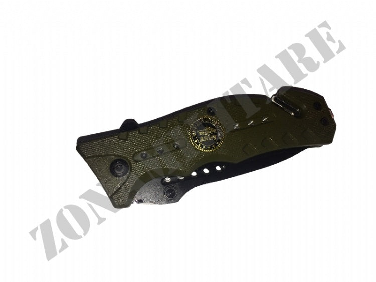 Coltello Crossnar Army Od Green Con Taglia Cinghia E Punteruolo