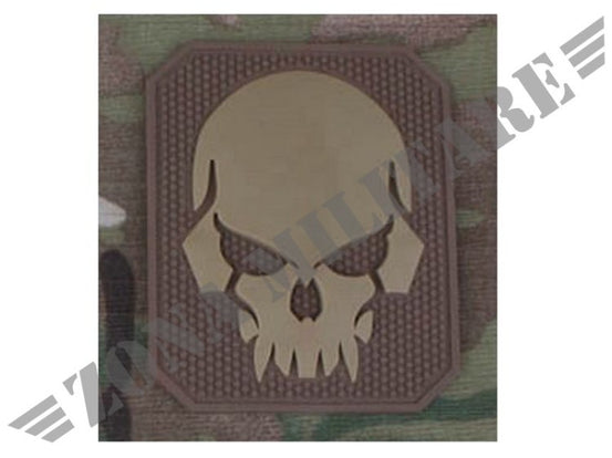 Emerson Pirate Skull Rubber Patch Tan