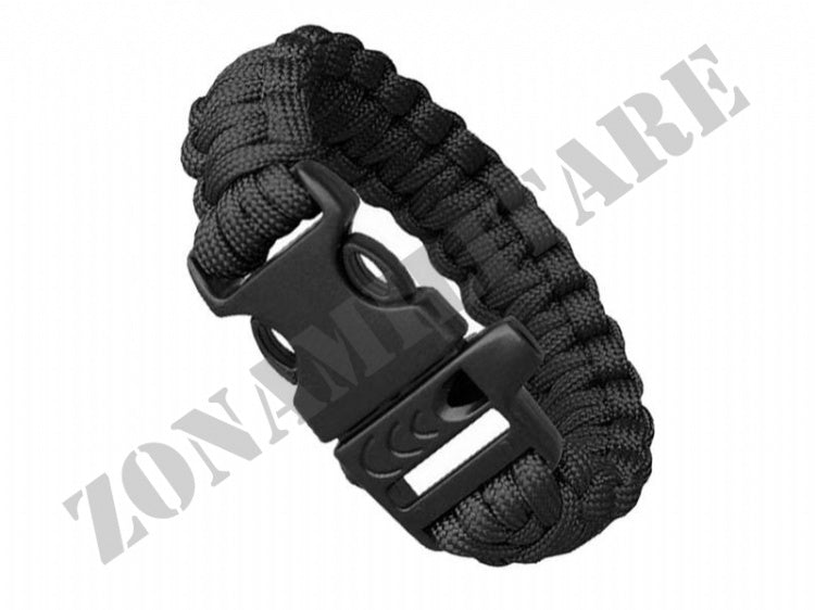 Braccialetto Paracord Survival 3 In 1 Black Frog Industries