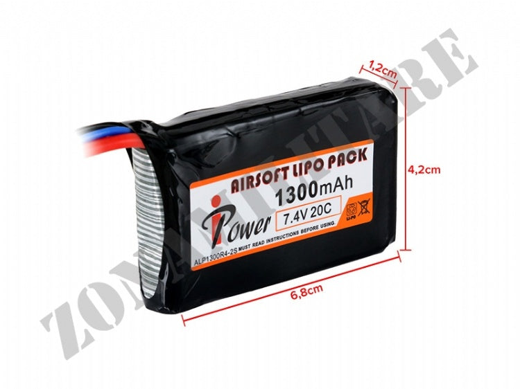 Batteria Lipo 1300Mah 7,4V 20C Attacco Deans Ipower