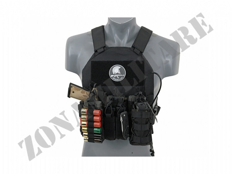 Tattico Simple Plate Carrier Con Piastre Soft Black 8 Fields